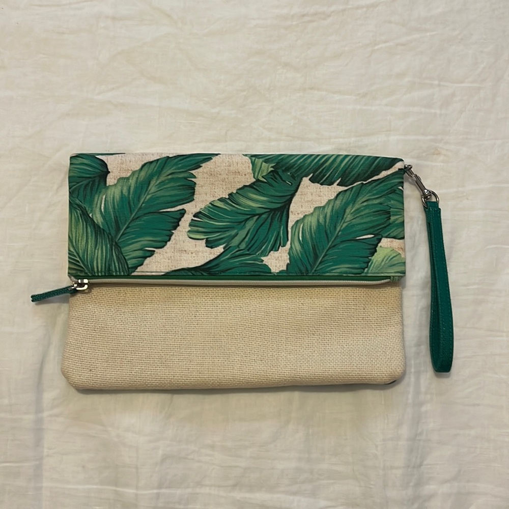 NWOT Palm Print Clutch